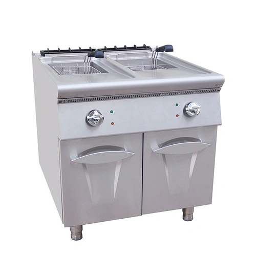Stainless Steel Economic KFC 18L Electric 2 Tank Deep Fryer With Cabinet